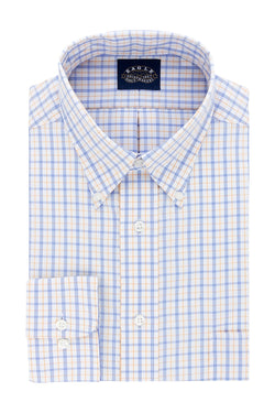 Eagle Cornflower Check Regular-Fit Non-Iron Stretch-Collar Dress Shirt thumbnail 1