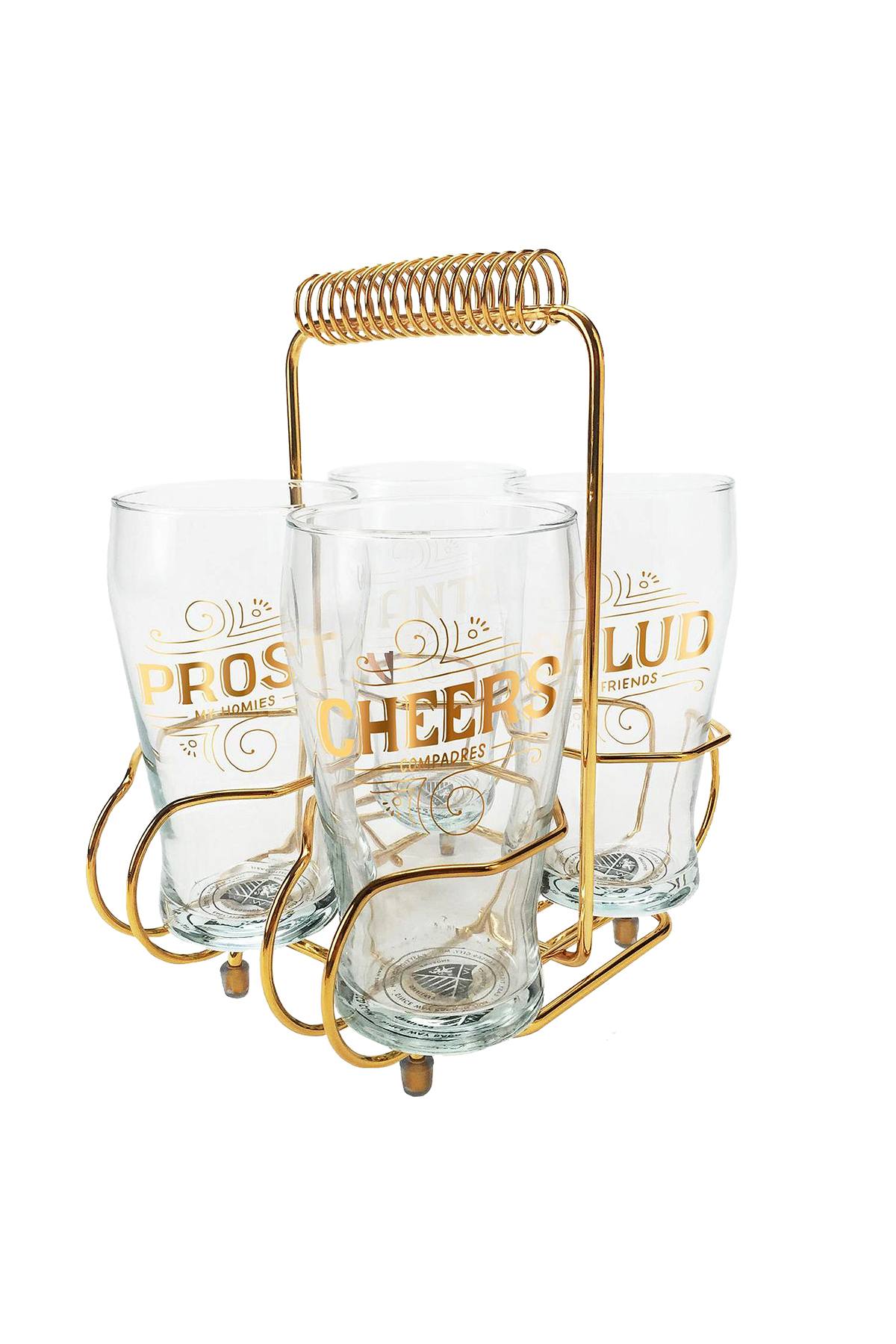 Easy Tiger Gold 4-Glass Cocktail Carrier