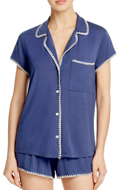 Eberjey Crown Blue / Nude Tint Frida Whip Stitch Short Modal Pj Set thumbnail 1