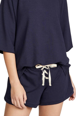 Eberjey Indigo Sea Mason Lace Up Short thumbnail 1