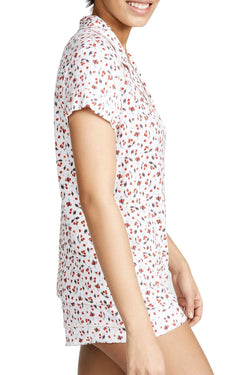 Eberjey White / Racing Red Amarena Modal Short PJ Set thumbnail 4