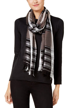 Echo Black Metallic Plaid Wrap / Scarf thumbnail 2