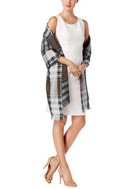Echo Black Metallic Plaid Wrap / Scarf thumbnail 1