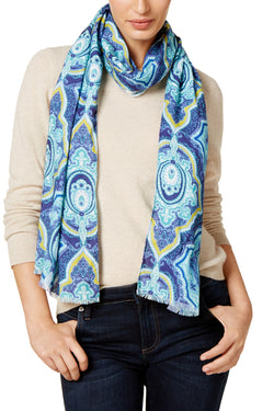 Echo Blue/Multi Paisley Oblong Wrap / Scarf thumbnail 2