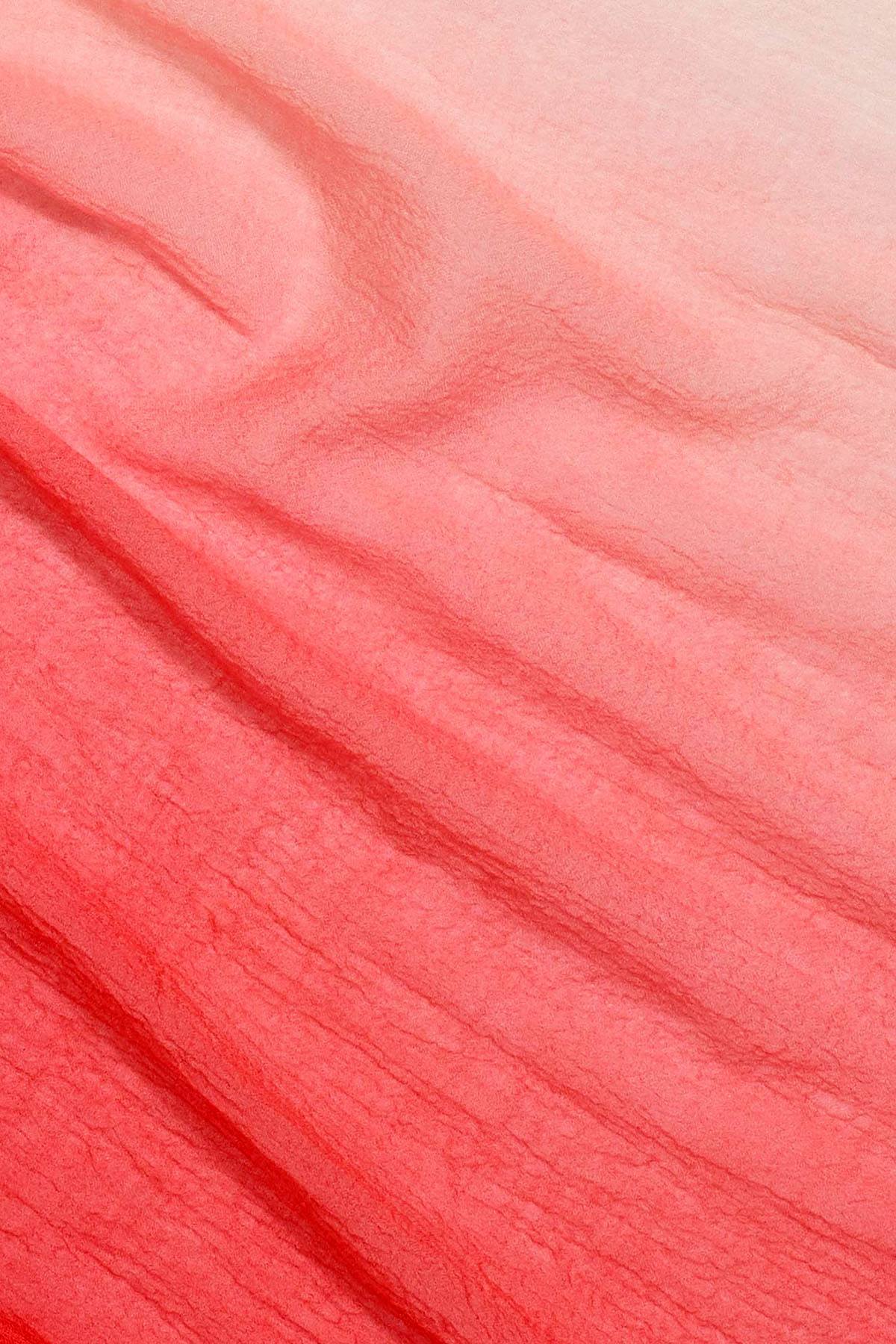 Echo Hot Coral Dip Dye Lightweight Wool Wrap Scarf