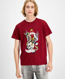 Ed Hardy Nyc Skull Graphic T-shirt Oxblood thumbnail 1
