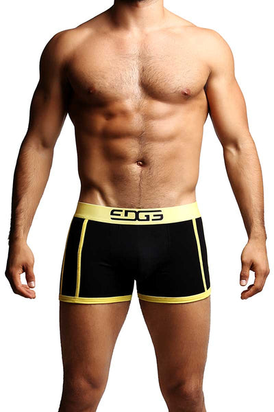 Edge Black & Yellow Fitted Boxer Trunk