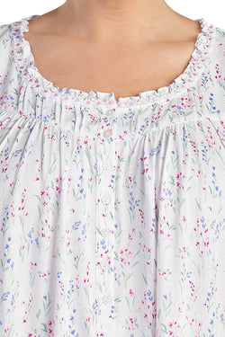 Eileen West PLUS White Floral Ruffled-Trim Knit Chemise thumbnail 2