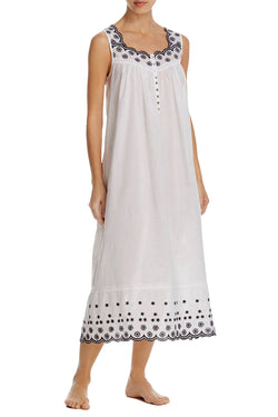 Eileen West White/Black Ballet Sleeveless Nightgown thumbnail 3