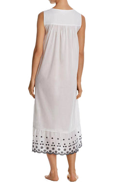 Eileen West White/Black Ballet Sleeveless Nightgown thumbnail 4