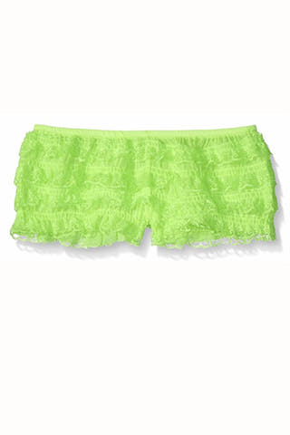Elegant Moments Neon Green Lace Ruffle Booty Short
