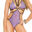 Elegant Moments Purple Mesh Thong Back Teddy