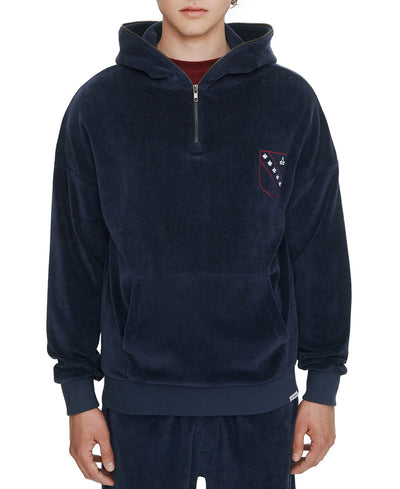 Eleven Paris Quarter-zip Hoodie Dress Navy