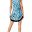 Ellen Tracy Blue/Multi Printed Flutter-Sleeve Chemise