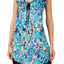 Ellen Tracy Blue/Multi Printed Flutter-Sleeve Chemise