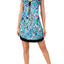 Ellen Tracy Blue/Multi Printed Flutter-Sleeve Chemise