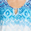 Ellen Tracy Crochet Trim Keyhole Caftan in White/Blue