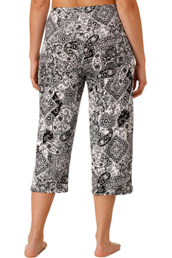 Ellen Tracy PLUS Black/White Yours To Love Capri Pajama Pant thumbnail 2
