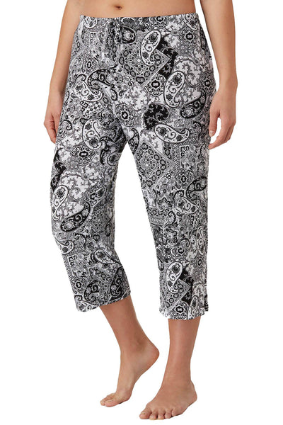 Ellen Tracy PLUS Black/White Yours To Love Capri Pajama Pant