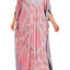 Ellen Tracy PLUS Pink/Contrast-Trim Caftan