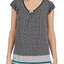 Ellen Tracy PLUS Printed Ruffle Sleeve Top in Black/Turquoise