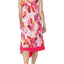 Ellen Tracy Printed Asymmetrical Midi Nightgown in White/Pink