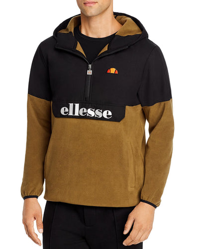 Ellesse Esine Mixed-media Half-zip Jacket Black/Khaki