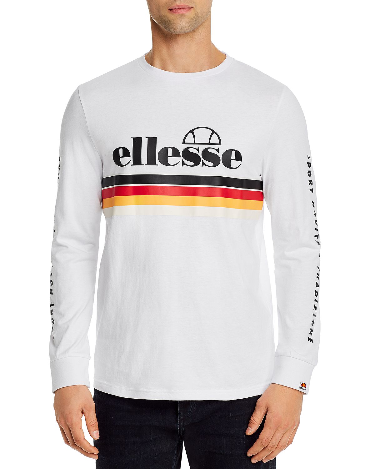 Ellesse Zete Graphic Logo Long-sleeve Tee White