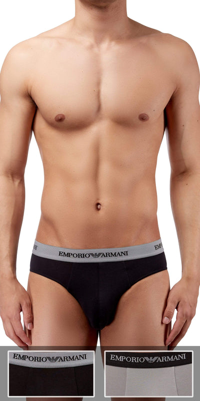 Emporio Armani 2-Pack Brief  Black-gray