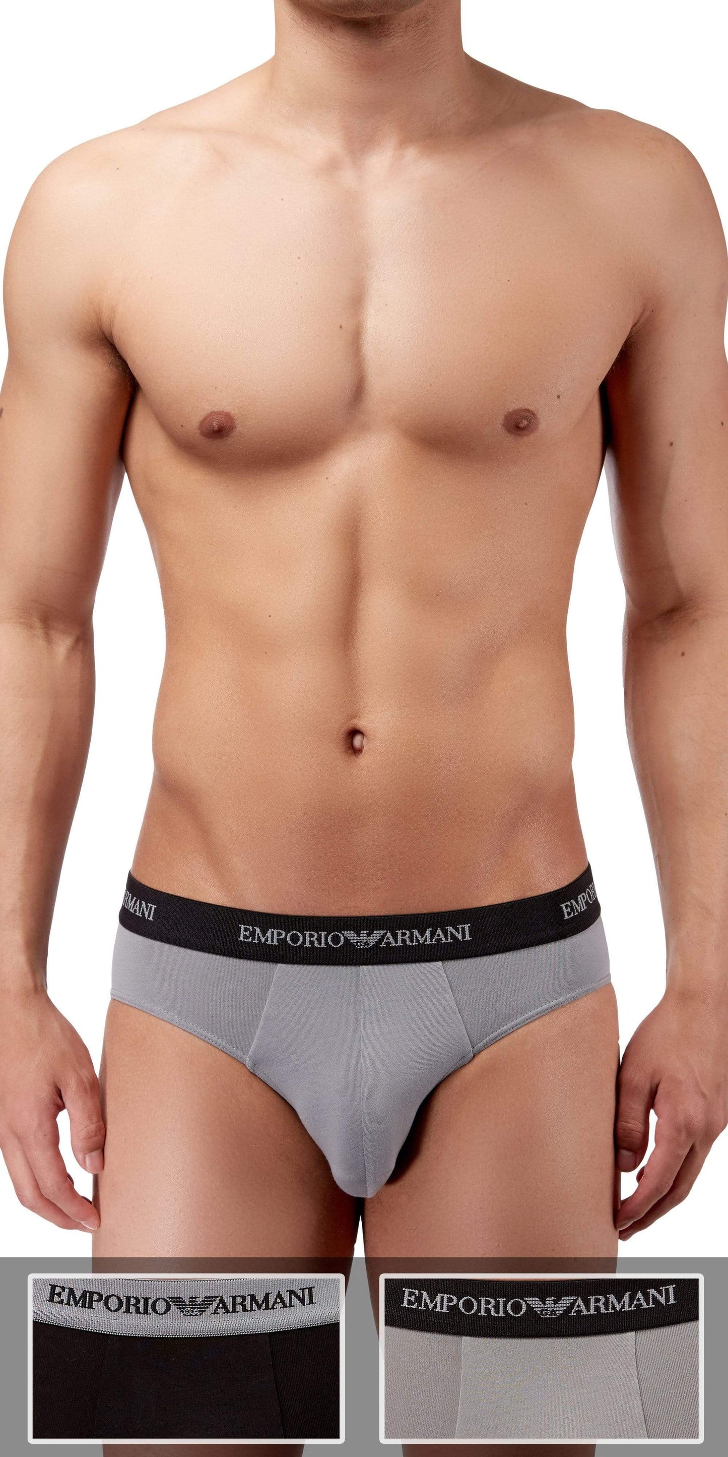 Emporio Armani 2-Pack Brief  Black-gray