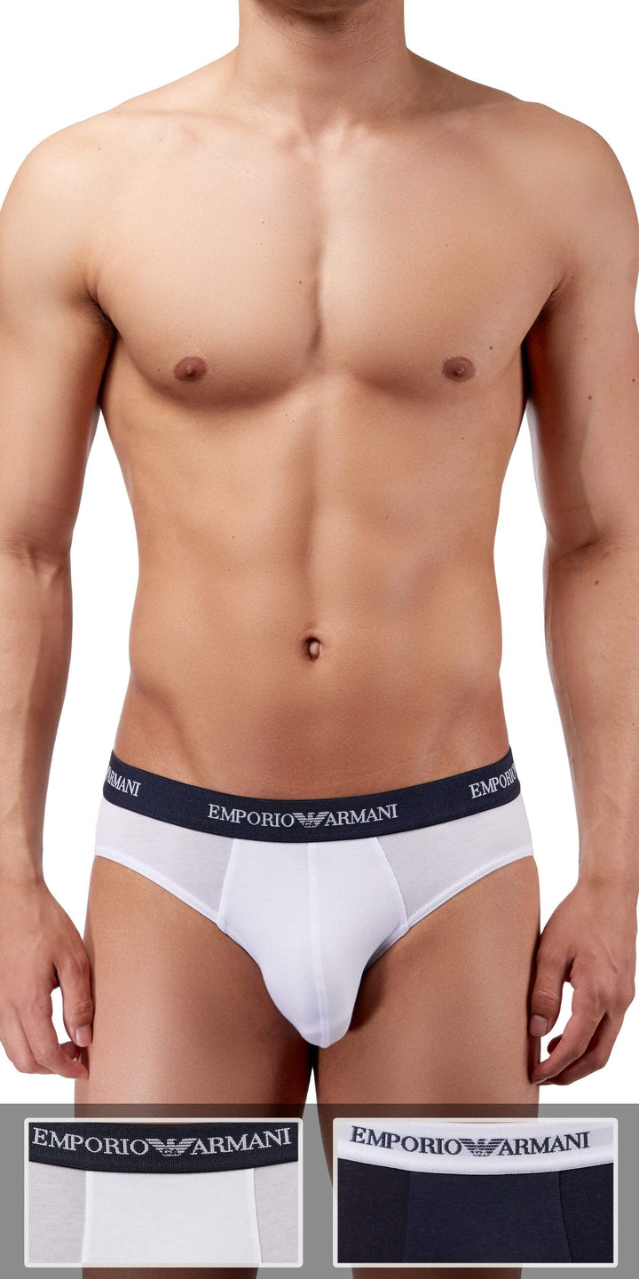 Emporio Armani 2-Pack Brief White-marine - 111321cc717