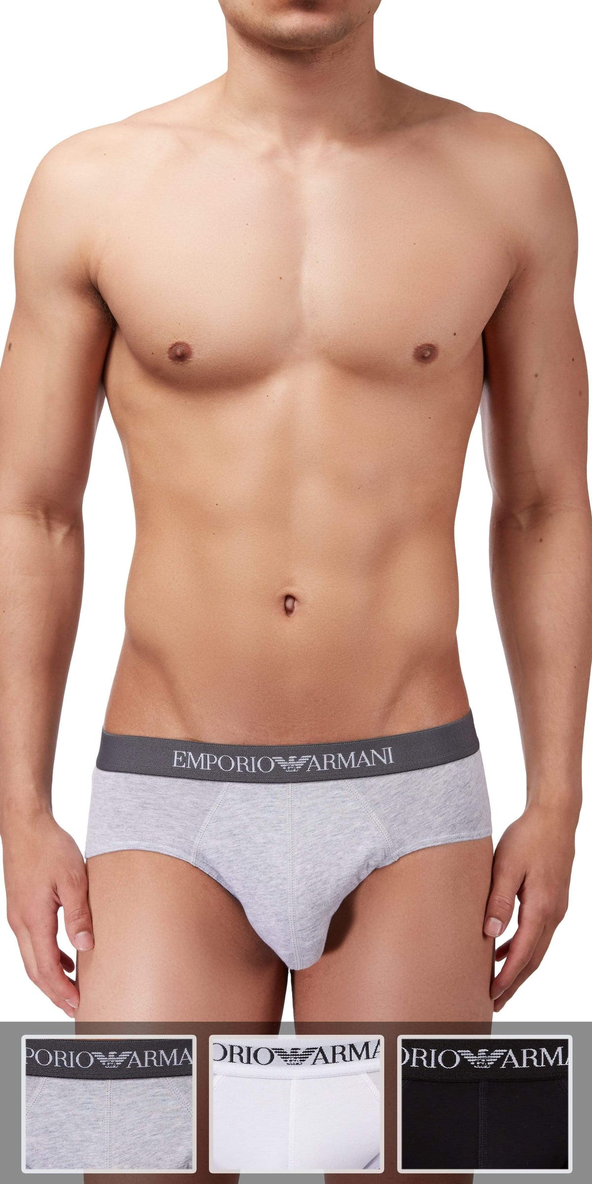 Emporio Armani 3-Pack Brief Gray-white-black