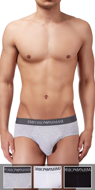 Emporio Armani 3-Pack Brief Gray-white-black