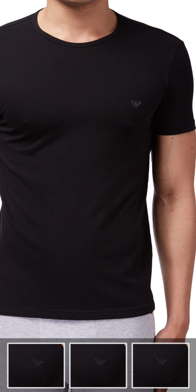 Emporio Armani 3-Pack T-shirt Black