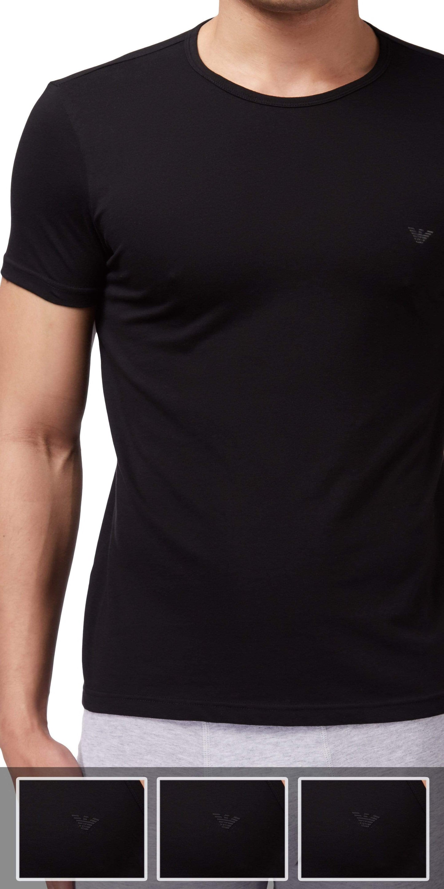 Emporio Armani 3-Pack T-shirt Black