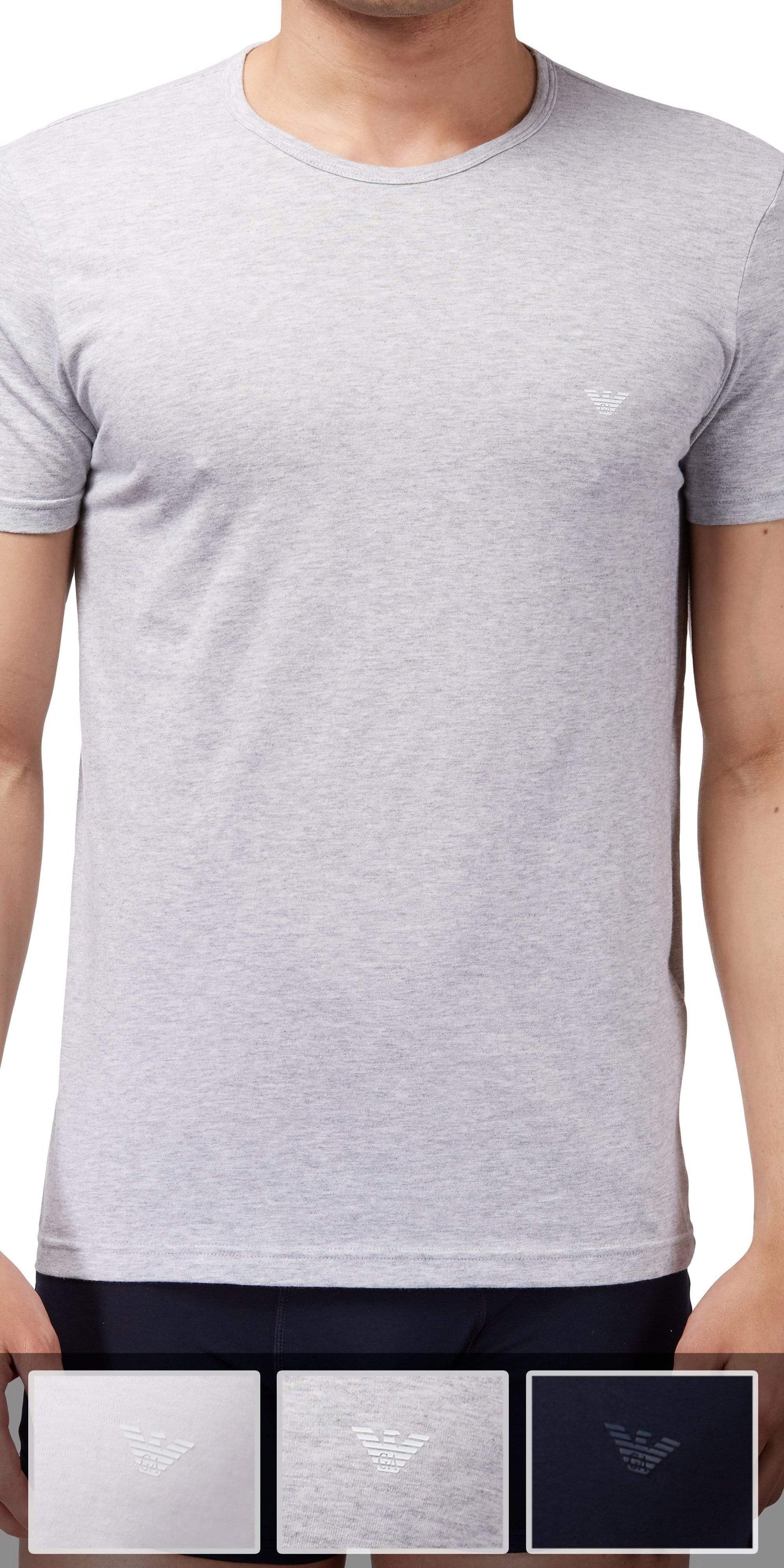 Emporio Armani 3-Pack T-shirt Gray-white-navy