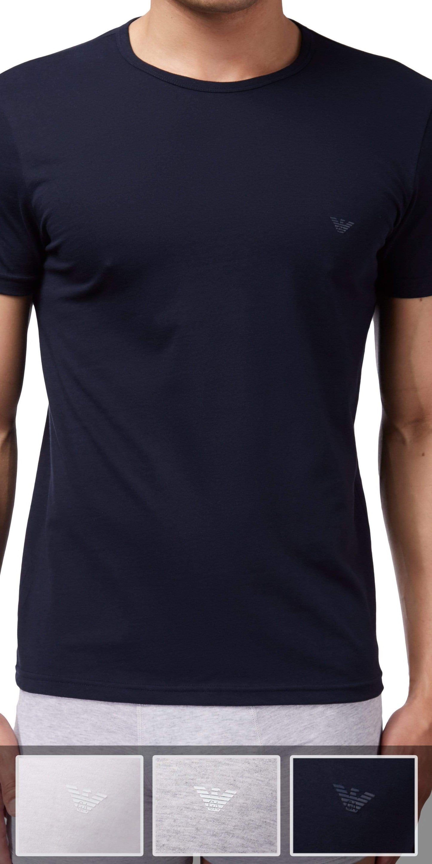 Emporio Armani 3-Pack T-shirt Gray-white-navy