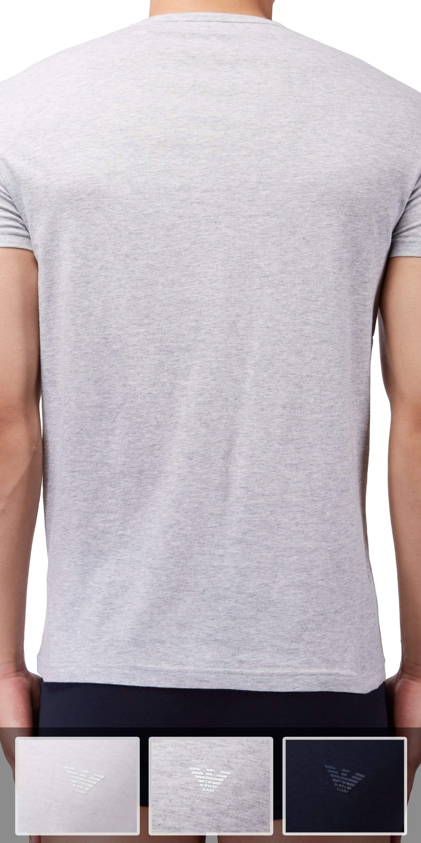 Emporio Armani 3-Pack T-shirt Gray-white-navy