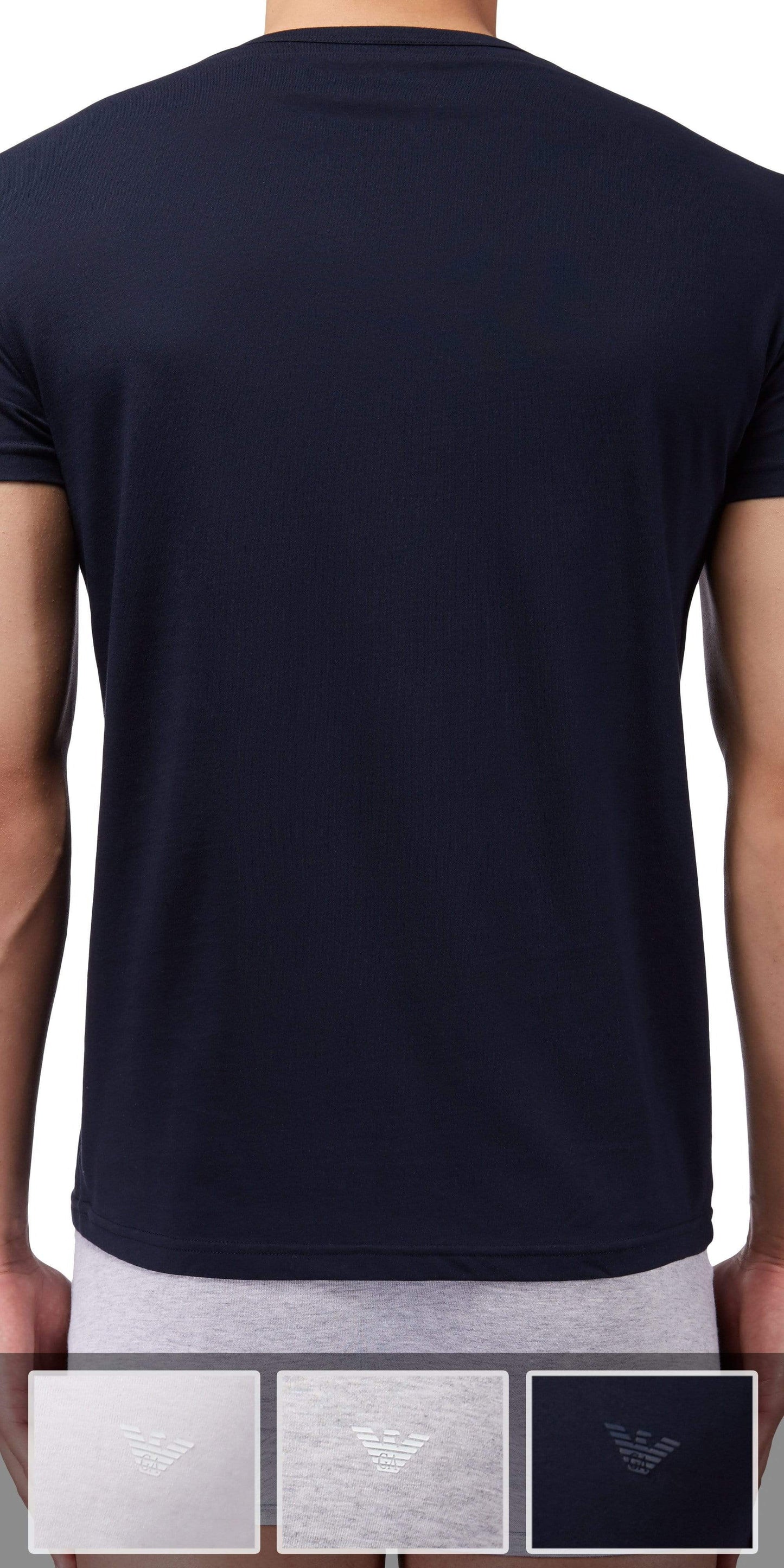 Emporio Armani 3-Pack T-shirt Gray-white-navy