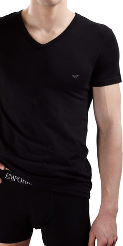 Emporio Armani V-neck Shirt Black - 110810cc718 thumbnail 1