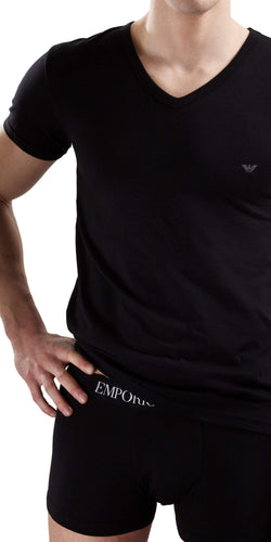 Emporio Armani V-neck Shirt Black - 110810cc718 thumbnail 3
