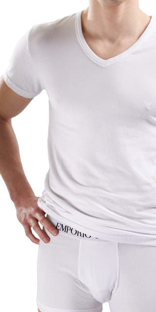 Emporio Armani V-neck Shirt White - 110810cc718