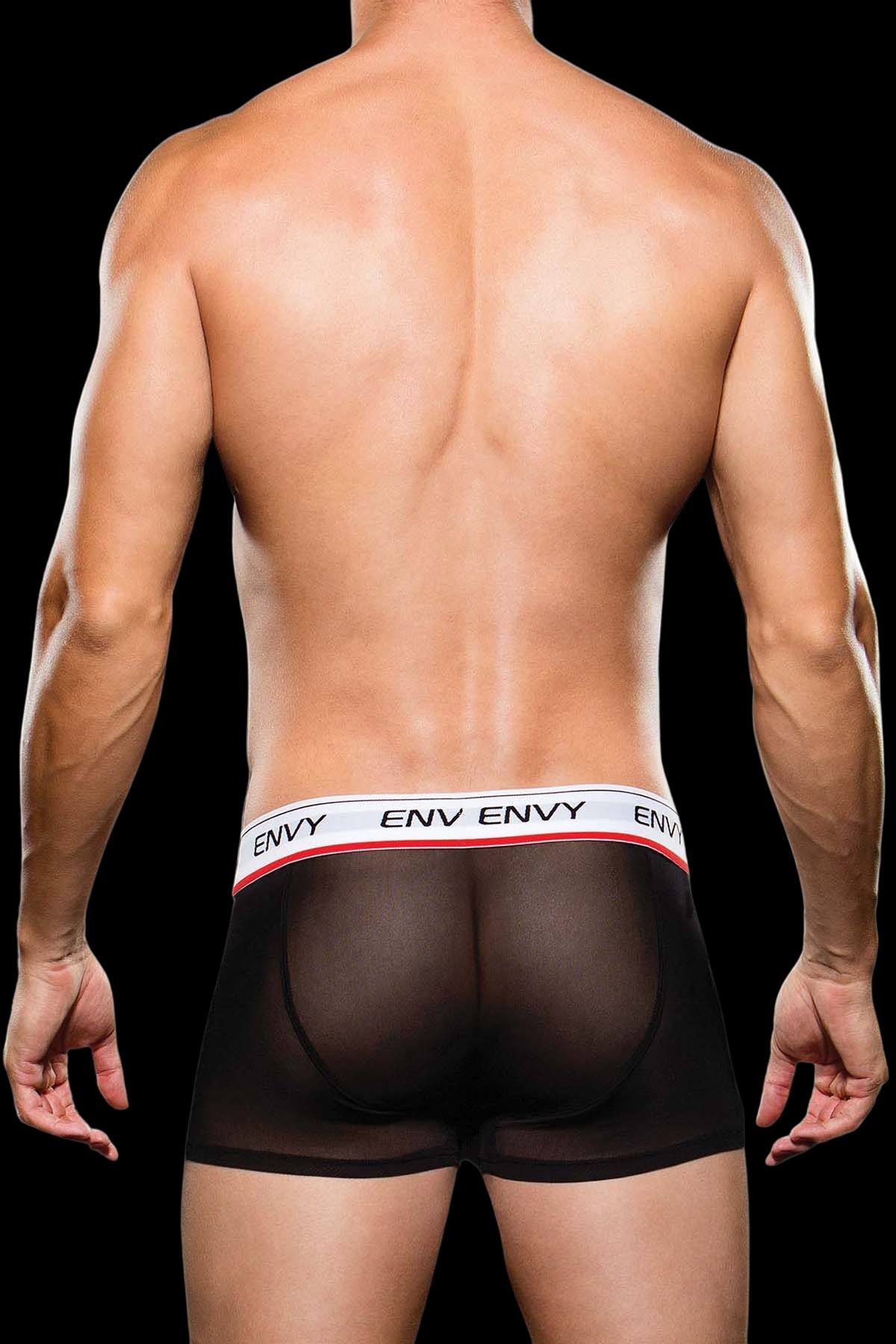 Envy Black Logo Elastic Low-Rise Mesh Trunk