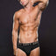 Envy Black Microfiber Logo Elastic Low Rise Brief