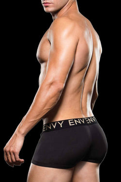 Envy Black Microfiber Logo Elastic Low Rise Trunk thumbnail 2