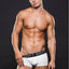 Envy White Microfiber Logo Elastic Low Rise Trunk