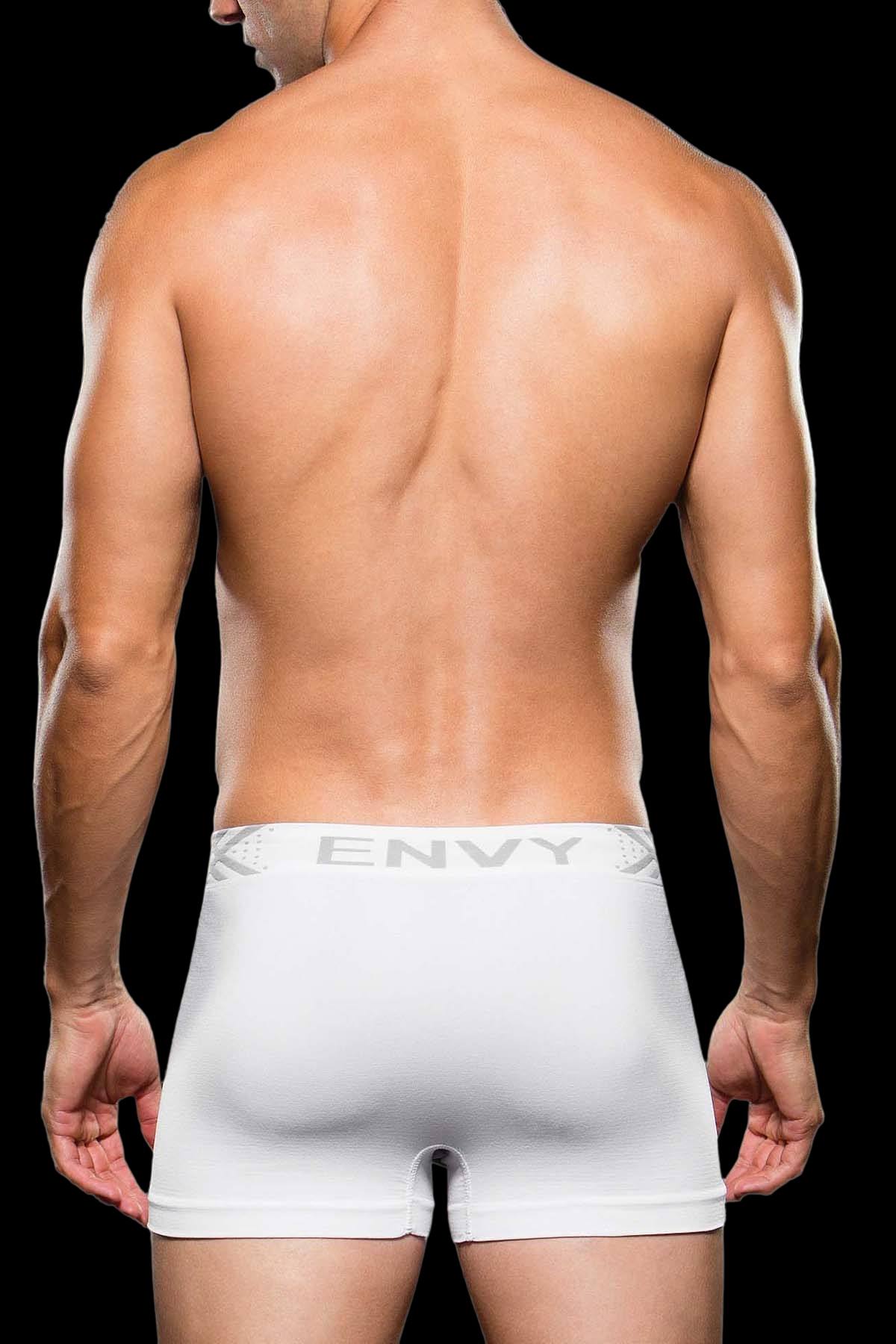 Envy White Seamless Logo Striped Trunk