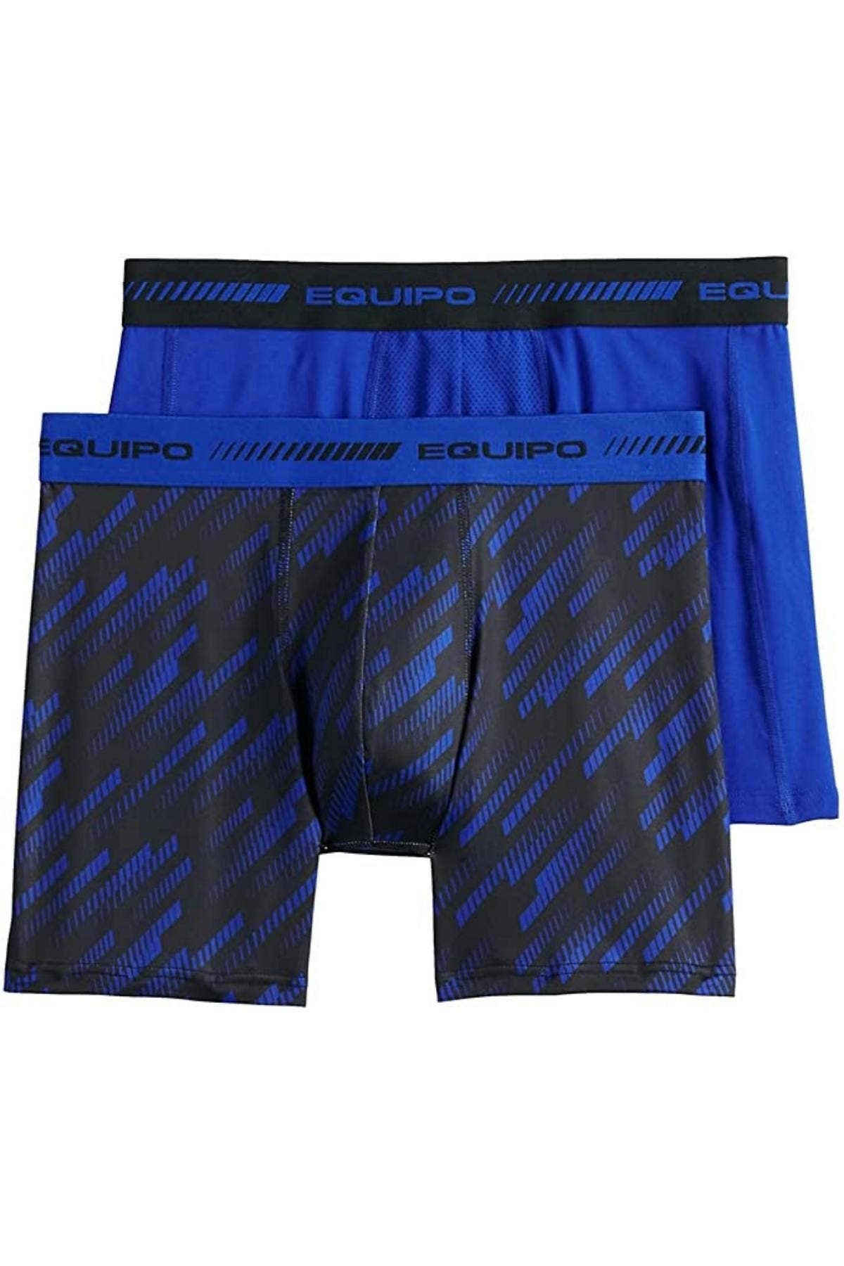 Kit Boxer Blue Equipo Blue and Diagonal Lines Quick Dry Performace 2-Pack Boxer Brief ...