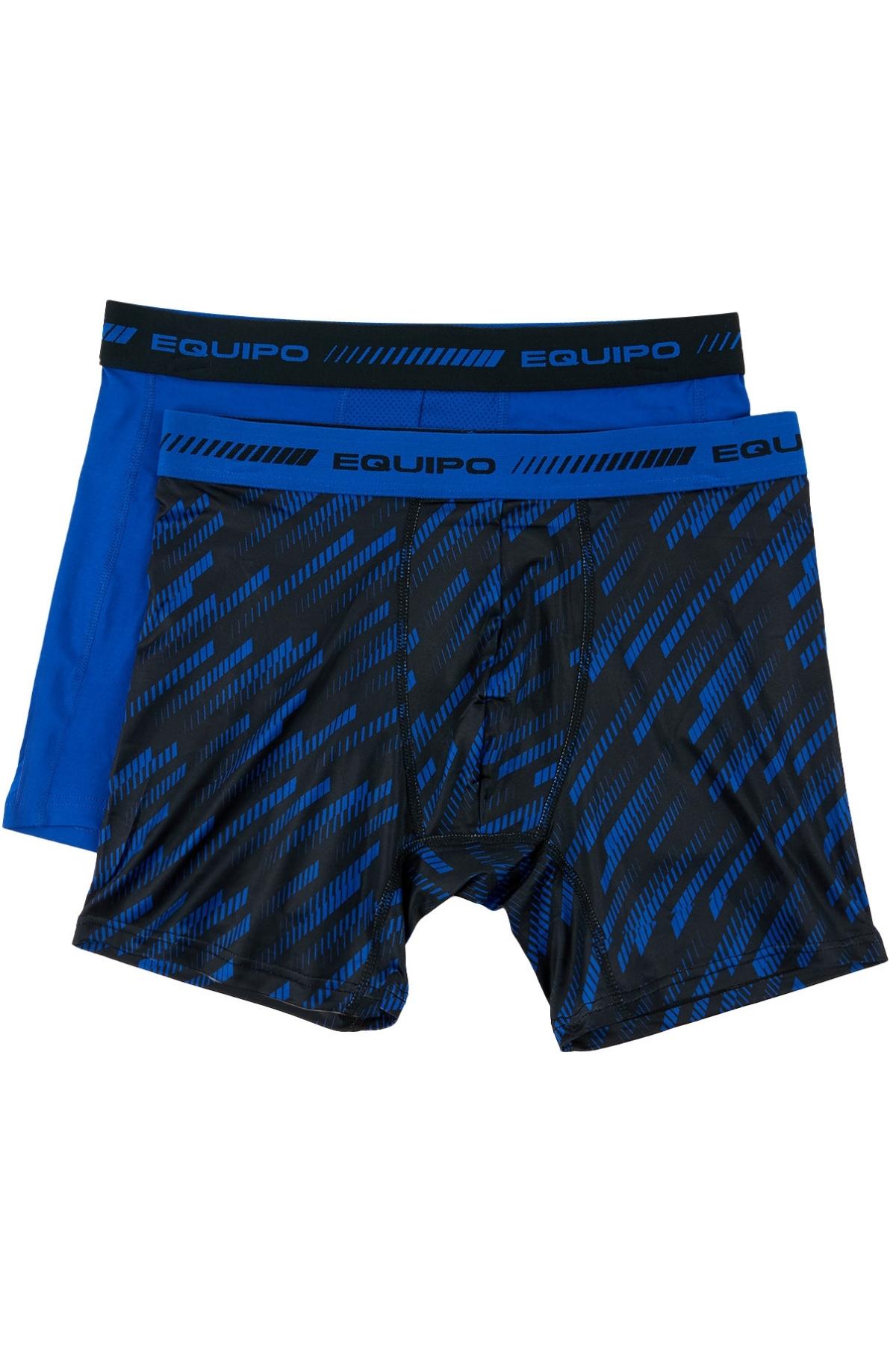 Equipo Blue and Diagonal Lines Quick Dry Performace 2-Pack Boxer Briefs