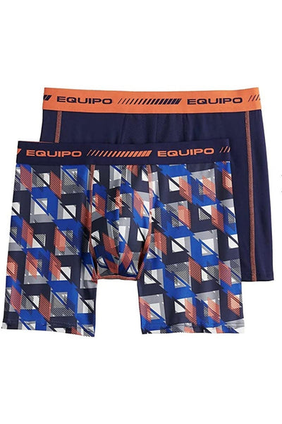 Equipo Blue and Triangle Quick Dry Performace 2-Pack Boxer Briefs